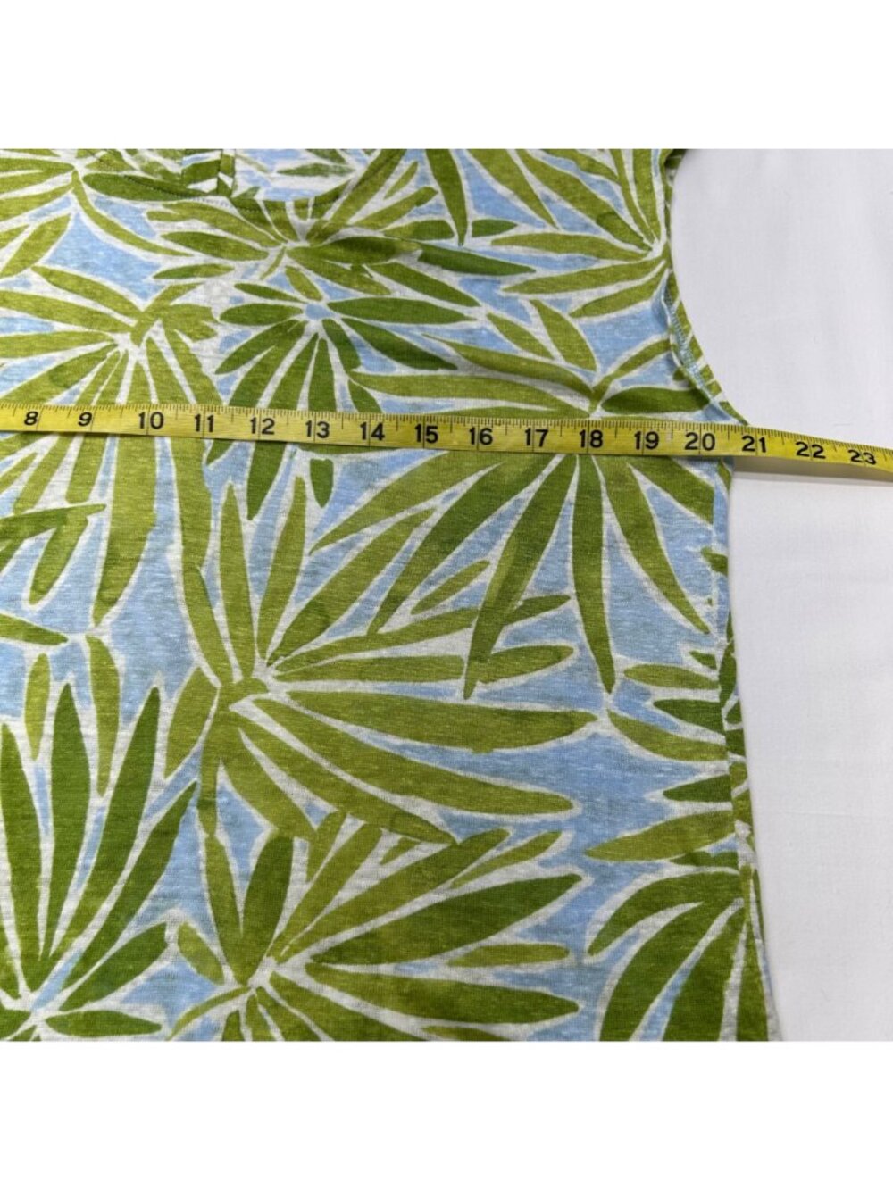 Sigrid Olsen Tropical Leaf Print Linen Top & Wide-Leg Pants Set Green & Blue S - Picture 7 of 16
